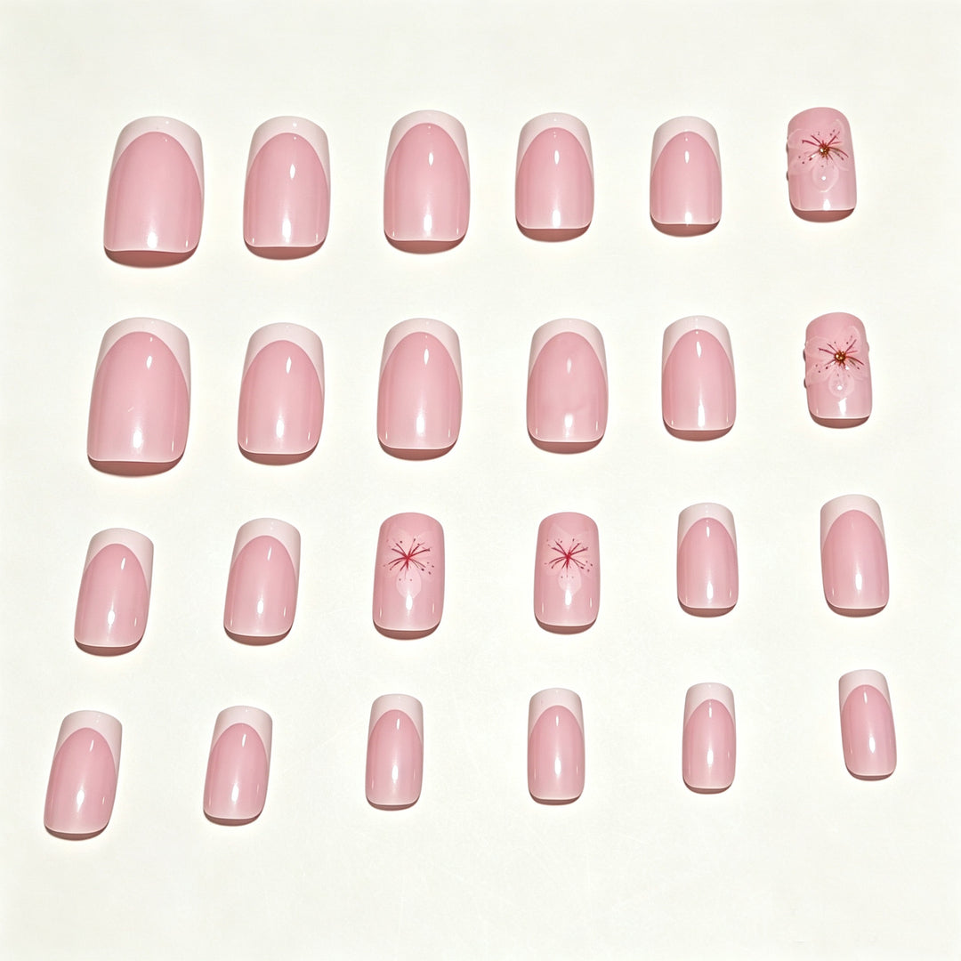Floral Accent Press-On Nails Kalsten