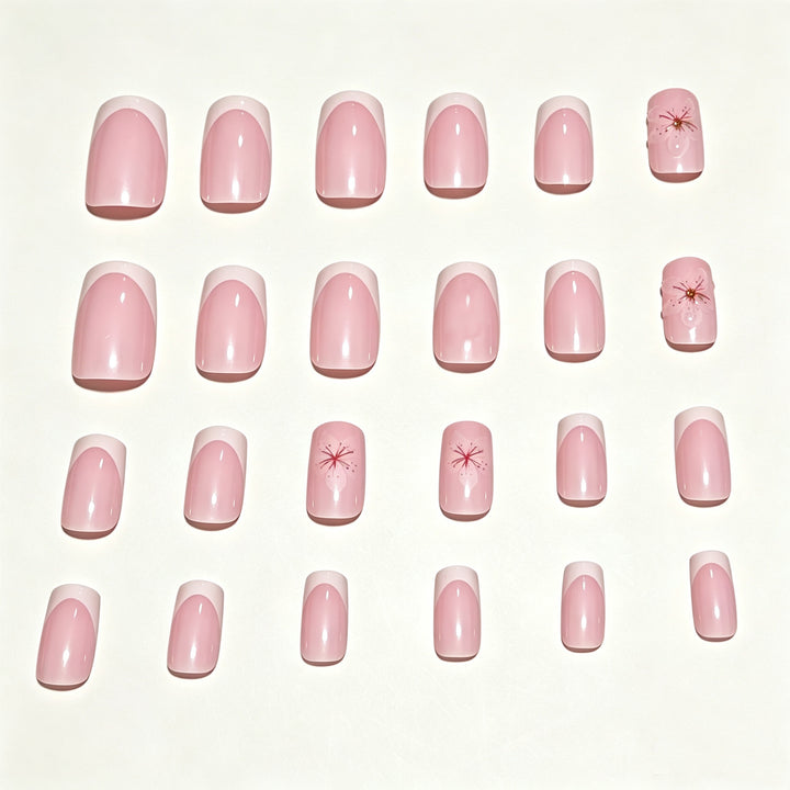 Floral Accent Press-On Nails Kalsten