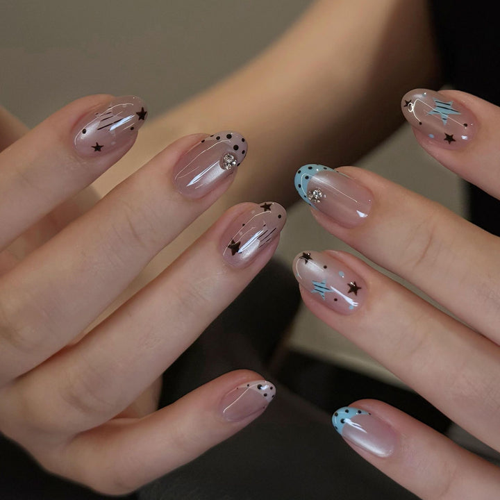 Artificial nails with Sparkling Star Theme Kalsten