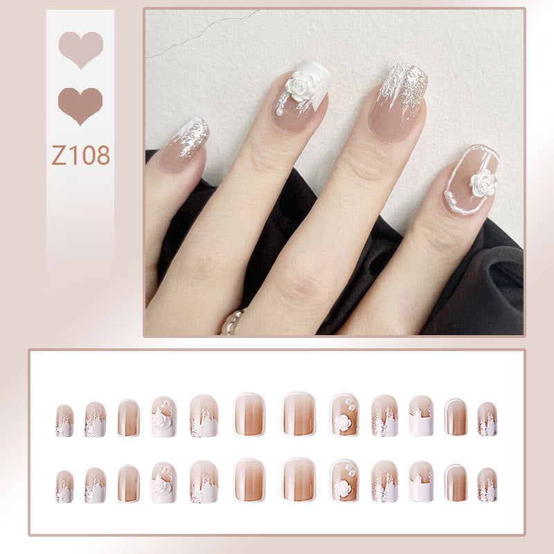 Elegant Rhinestone-Embellished Press-On Nails