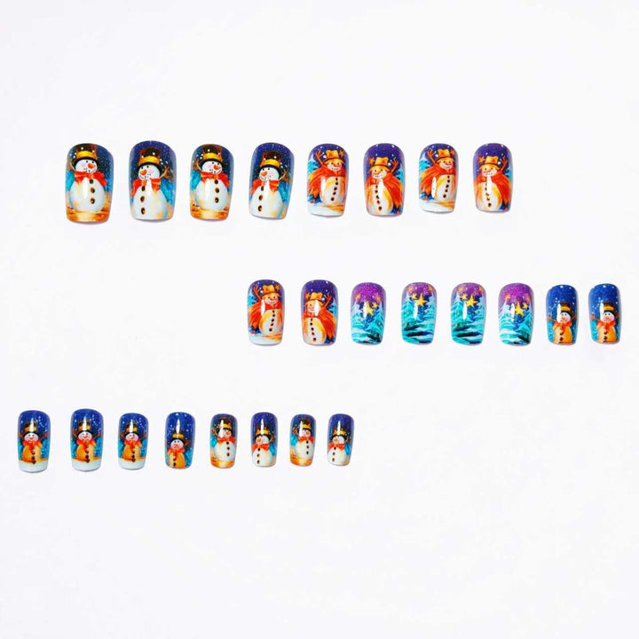 Artificial nails with cheerful snowman design Kalsten