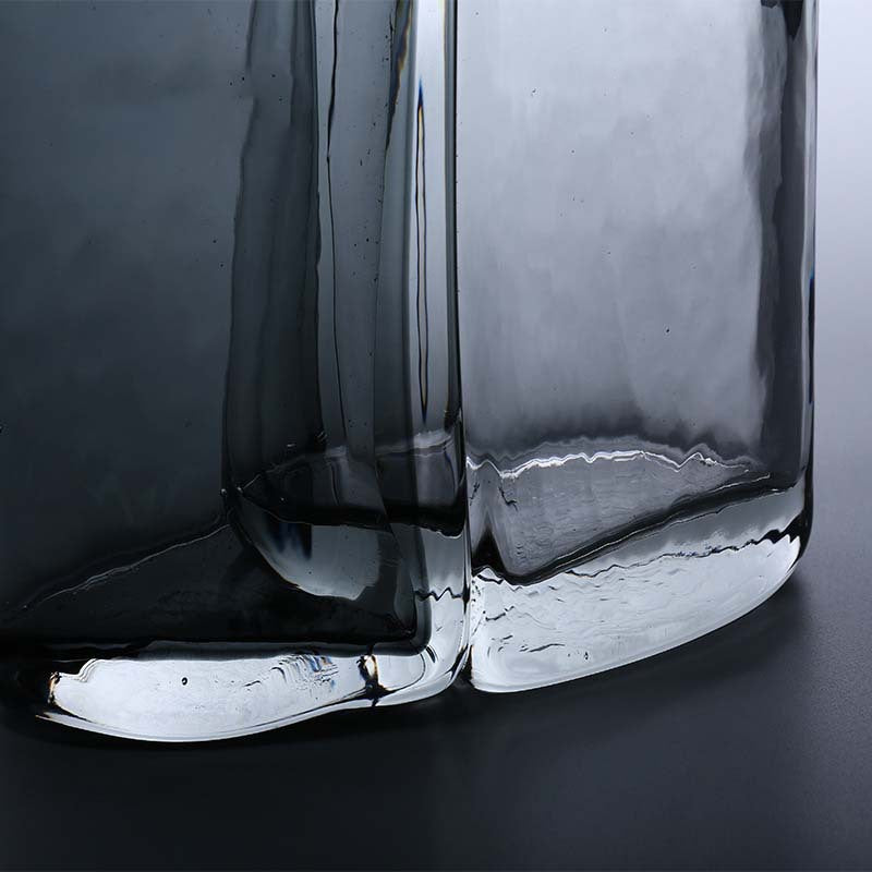 Handblown Sculptural Double-Chamber Contemporary Glass Vase Kalsten