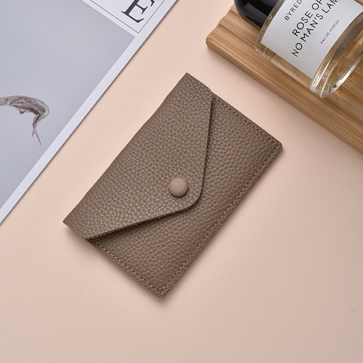 Compact Textured Leather Cardholder Kalsten