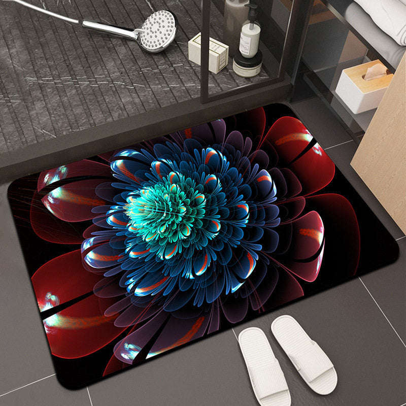 Floral Design Memory Foam Bath Mat Kalsten