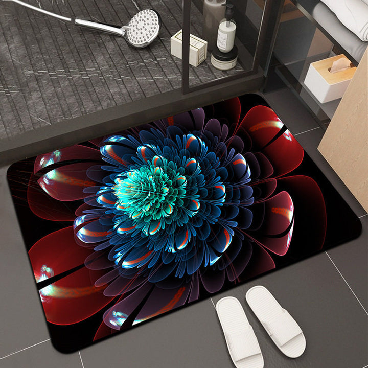 Floral Design Memory Foam Bath Mat Kalsten