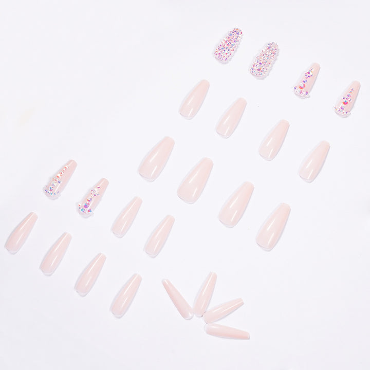 Glamorous nail extensions with rhinestone accents Kalsten