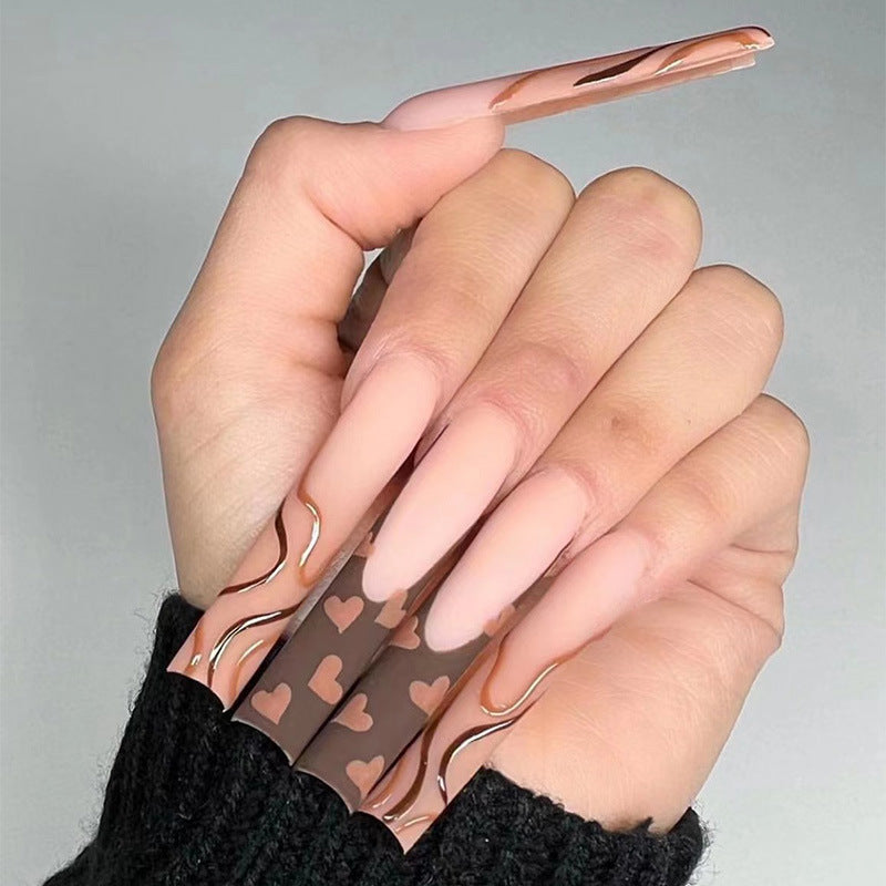 Trendy Heart-Design Press-On Nail Tips Kalsten