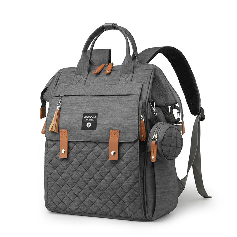 Multifunctional Quilted Diaper Backpack Kalsten