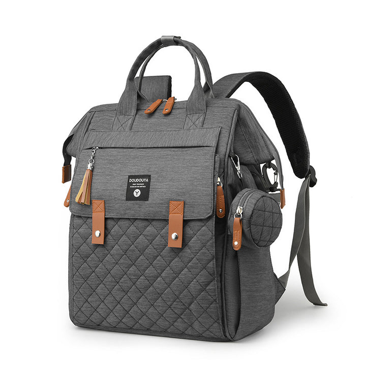 Multifunctional Quilted Diaper Backpack Kalsten