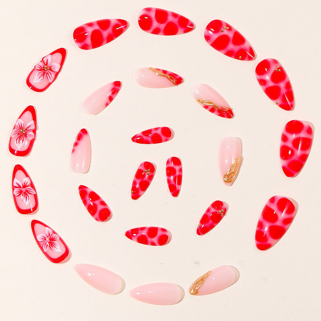 Floral Acrylic Nail Art Extensions Kalsten