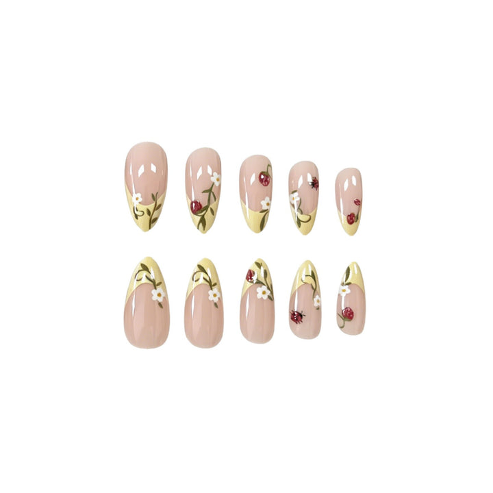 Floral Patterned Acrylic Nail Enhancements Kalsten