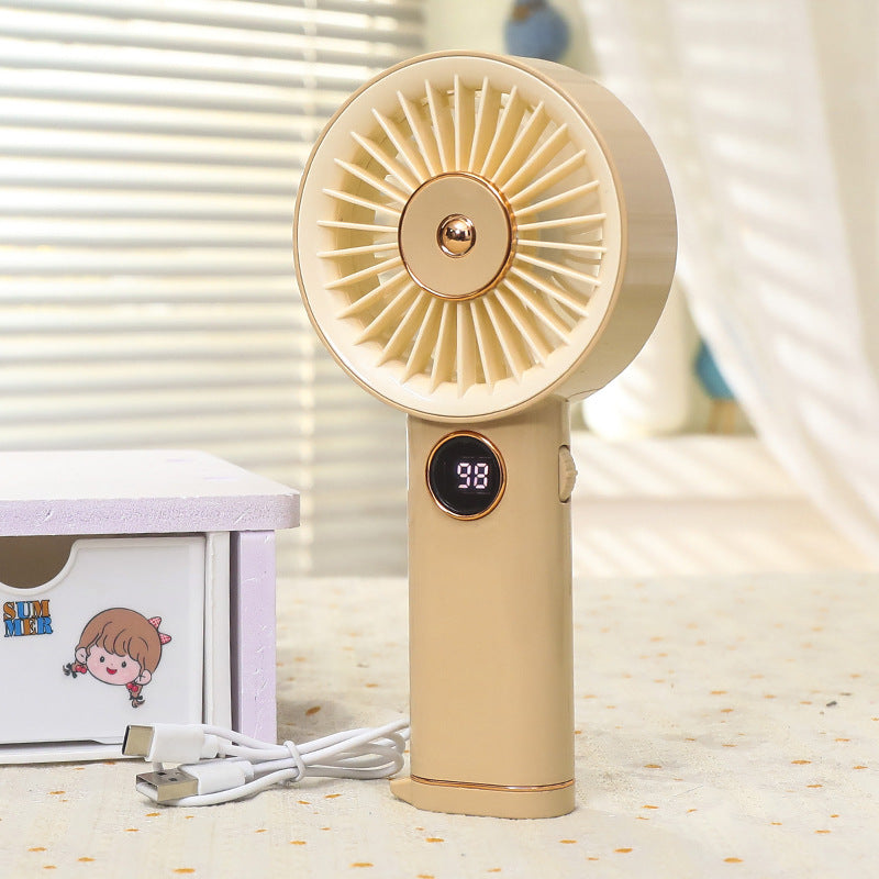 Women's Portable Hand Fan with USB Charging Function and Variable Speed Control Kalsten