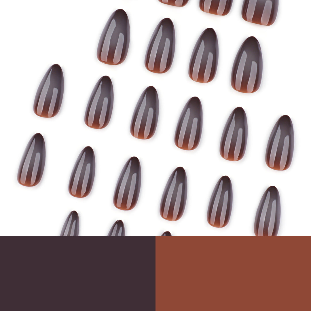 Artful nail extensions in elegant banana design Kalsten