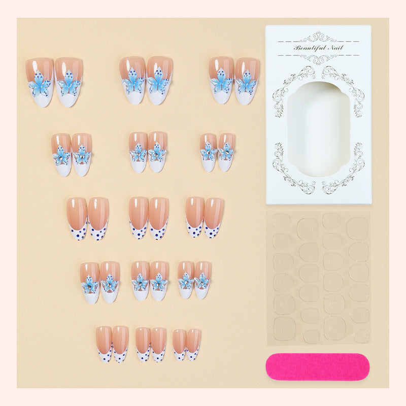 Artificial nail set with maritime motifs and glamorous decorations Kalsten