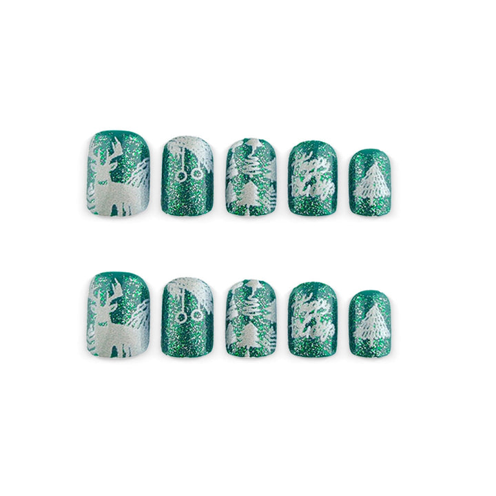 Artificial nails with festive winter motifs Kalsten