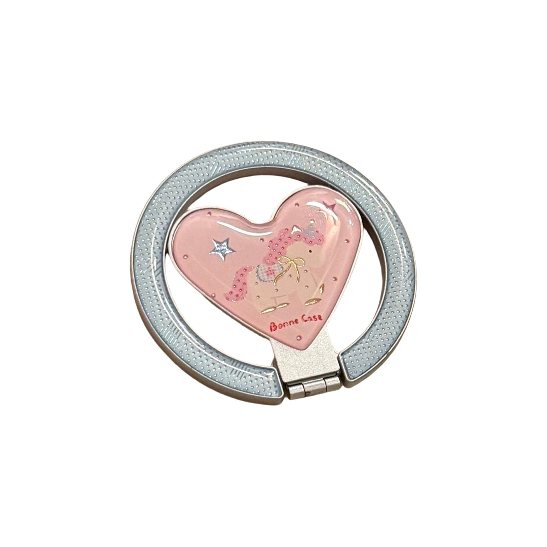 Hand mirror in heart-shaped design with unicorn motif Kalsten