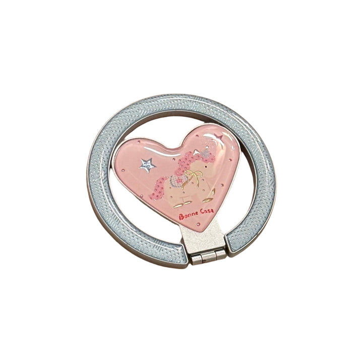 Hand mirror in heart-shaped design with unicorn motif Kalsten