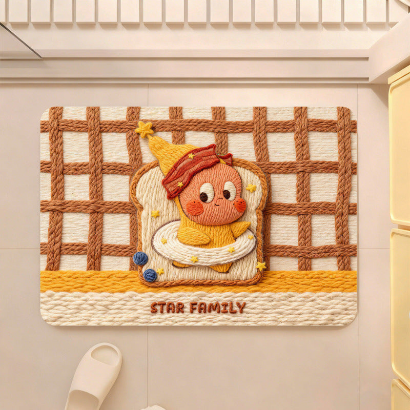 Cute Cartoon-Themed Plush Area Mat