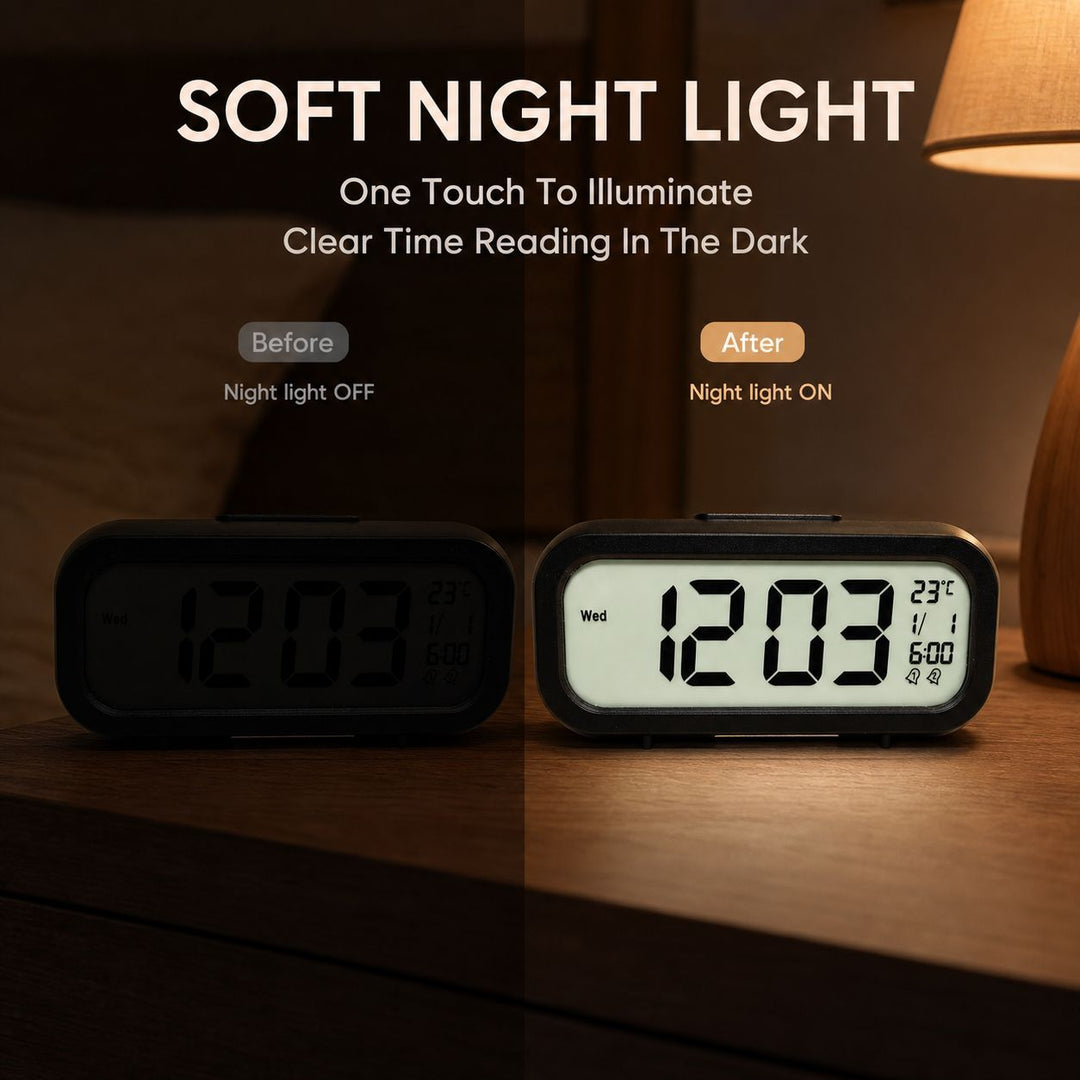 Digital alarm clock with temperature sensor and large LED display Kalsten