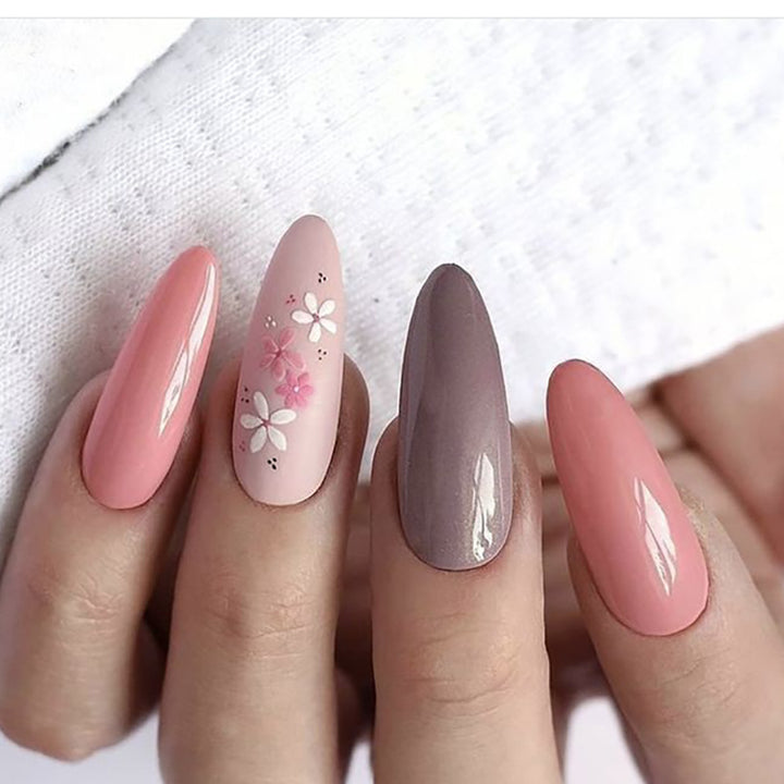 Floral Design Stiletto Nail Set Kalsten