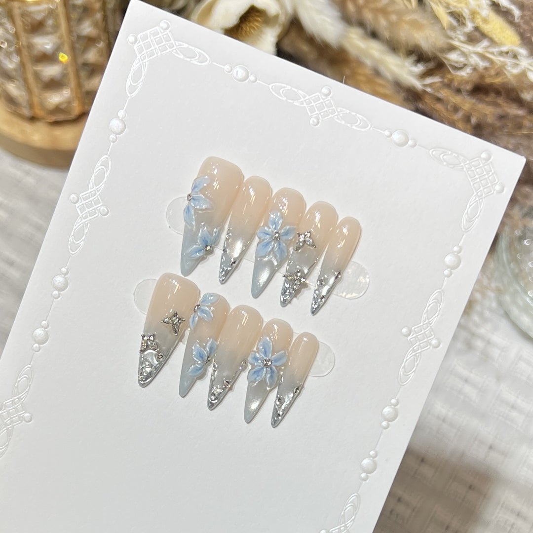 Elegant Stiletto Floral Press-On Nail Set Kalsten