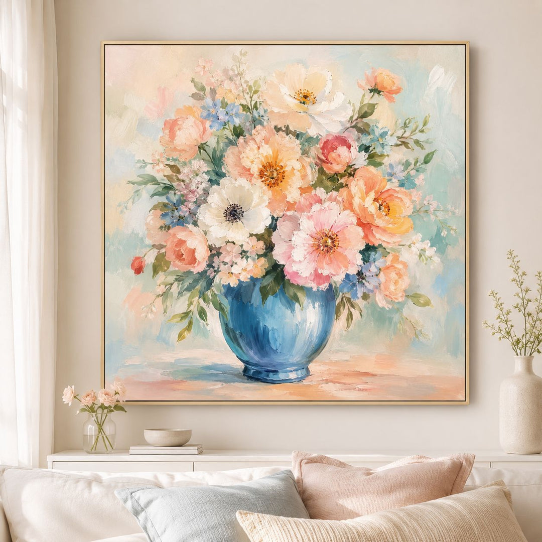 3D Textured Floral Canvas Artwork
