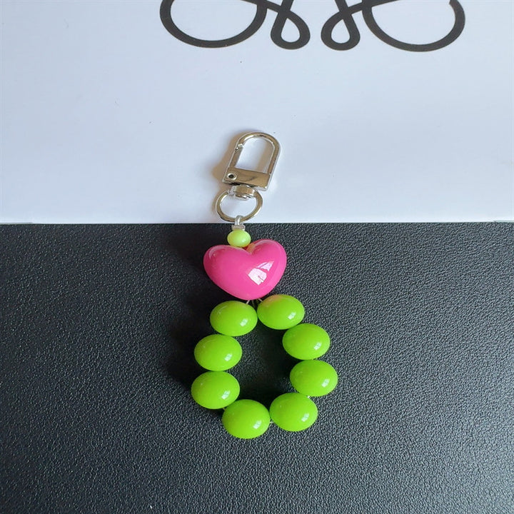Charming Heart-Shaped Beaded Keychain Kalsten