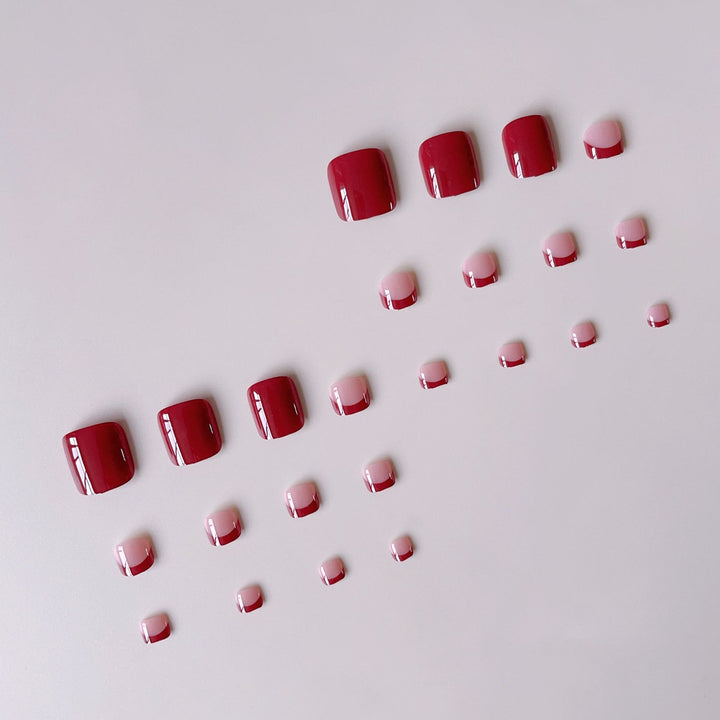 Artificial nail set with elegant French tips and glossy finish Kalsten