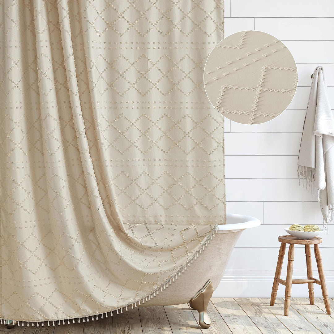 Elegant Textured Shower Curtain Kalsten