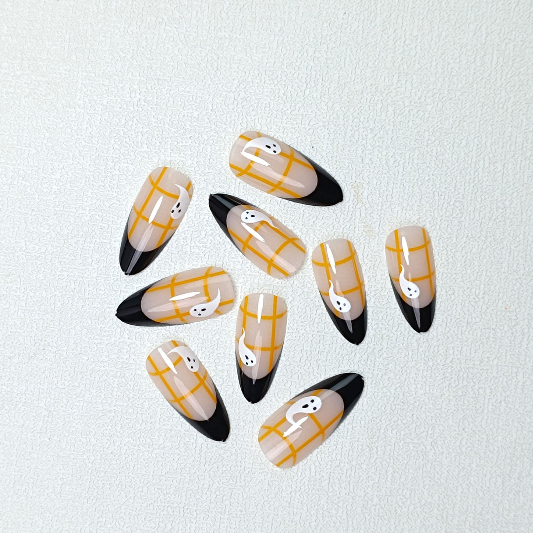 Artistic Halloween-Themed Press-On Nail Set Kalsten