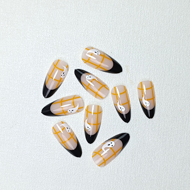 Artistic Halloween-Themed Press-On Nail Set Kalsten