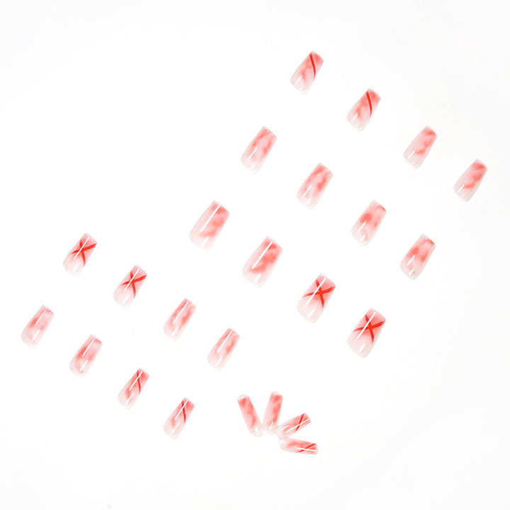 Artfully designed acrylic nails with marbled and decorative effects Kalsten