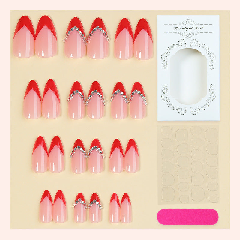 Premium Decorative Press-On Nail Set with Jewel Accents Kalsten