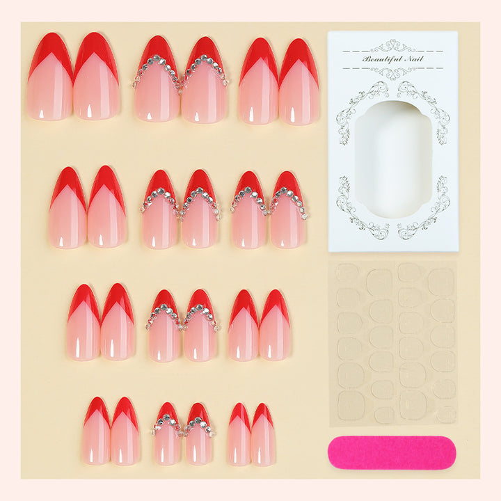 Premium Decorative Press-On Nail Set with Jewel Accents Kalsten