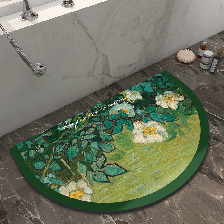 Artistic Round Bathroom Mat for Home