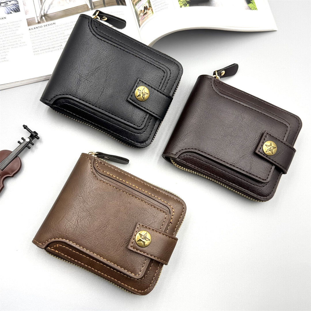 Stylish Leather Zippered Wallet