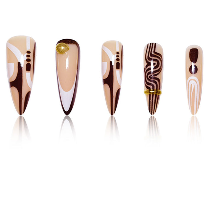 Decorative Stiletto Press-On Nail Art Extensions Kalsten