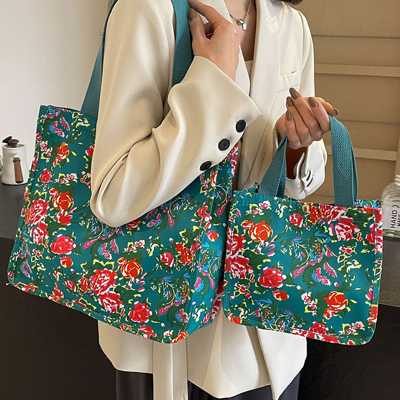 Floral Print Shopping Tote