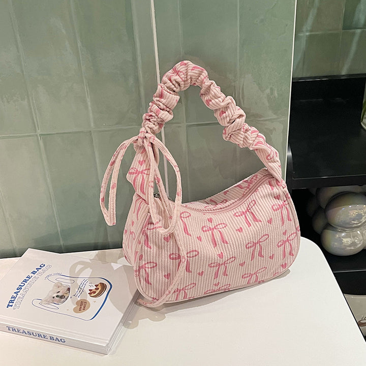 Playful Bow-Print Shoulder Bag
