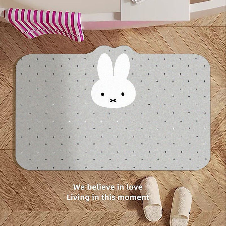 Playful Bunny-Themed Bath Mat