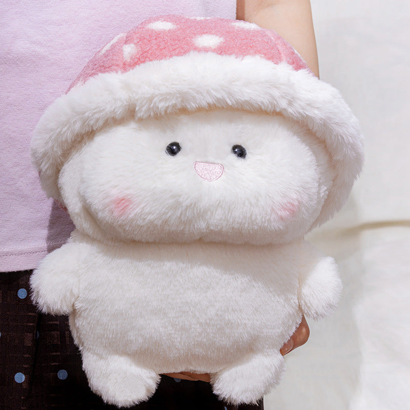 Plush Mushroom Buddy Collectible with Removable Faux-Fur Cap and Ultra-Soft Body Kalsten