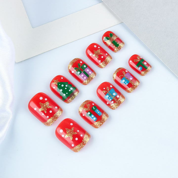 Festive Christmas Themed Press-On Nail Art Kalsten