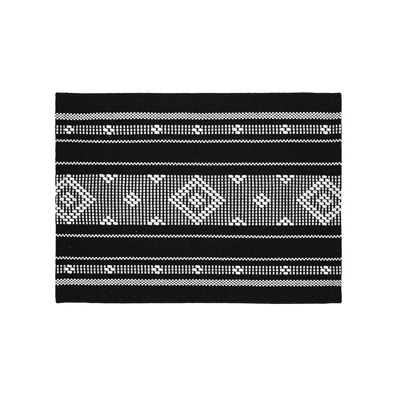 Handwoven table runner made of cotton blend with fringes and geometric dot jacquard Kalsten