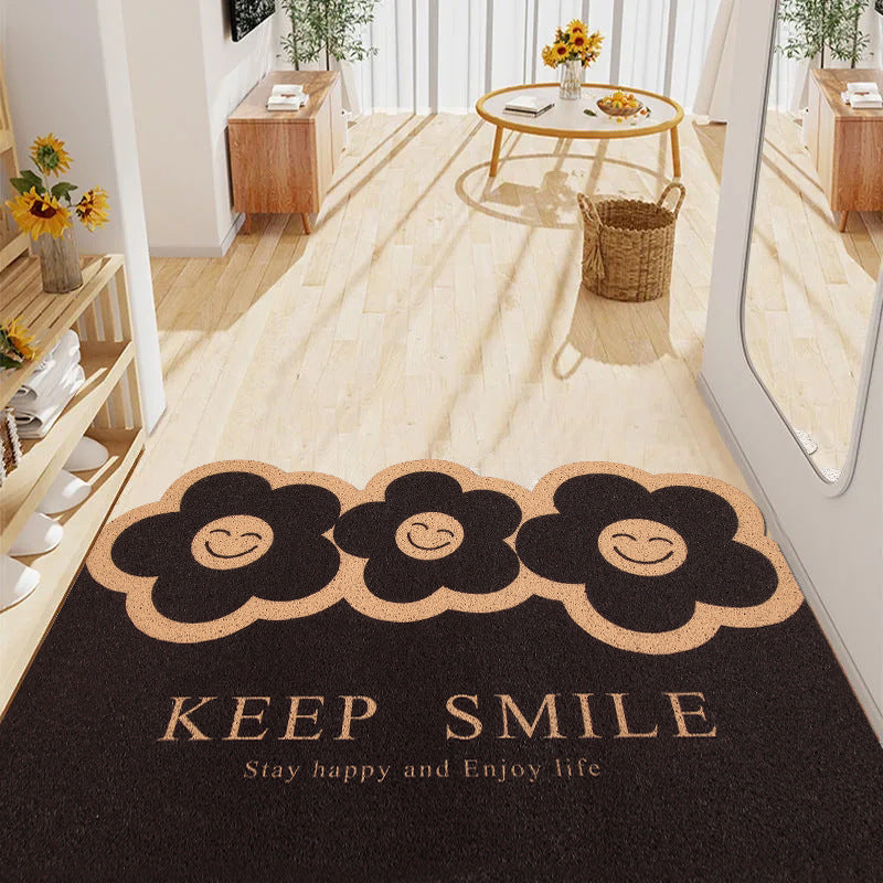 Floral-Themed Welcome Mat