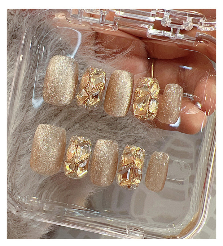 Artifical nail tips with glitter and rhinestones Kalsten