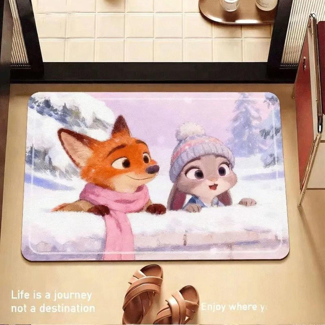 Cartoon Character Plush Mat for Interiors
