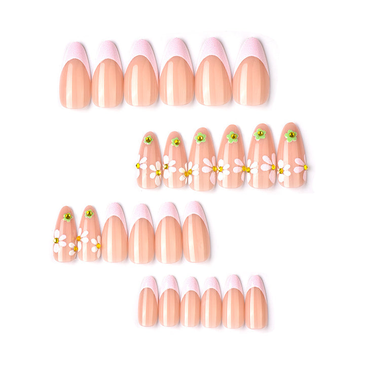 Artistic Floral-Embellished Press-On Nail Set Kalsten