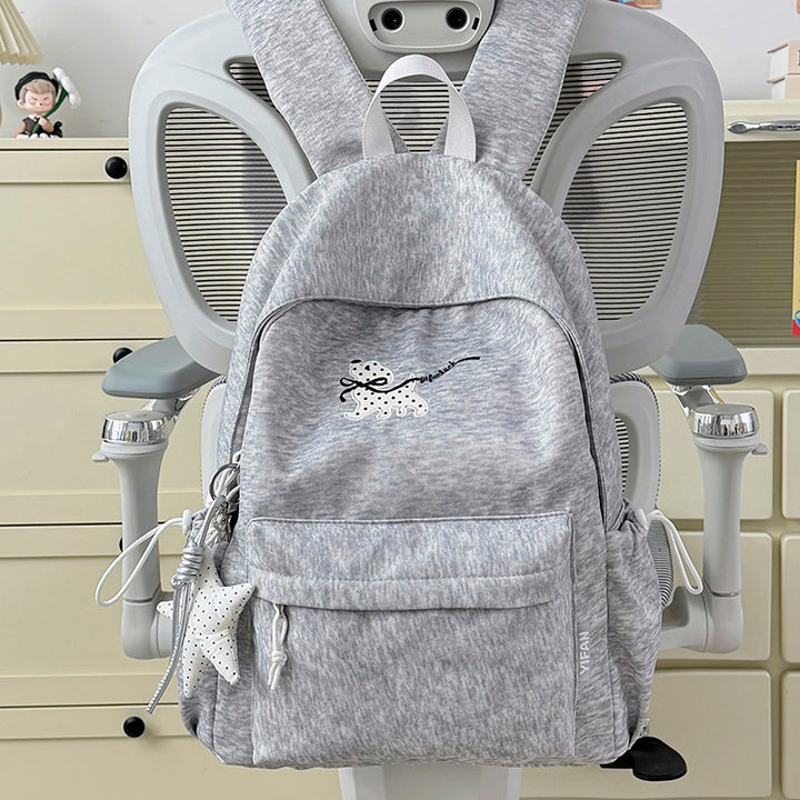 Cartoon-Embroidered Backpack