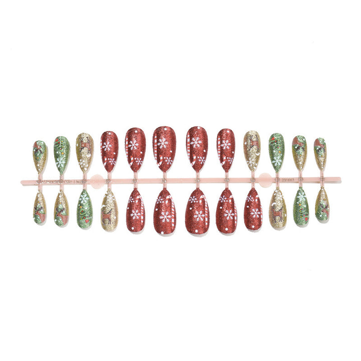 Festive Artificial Nail Set with Winter Motifs Kalsten