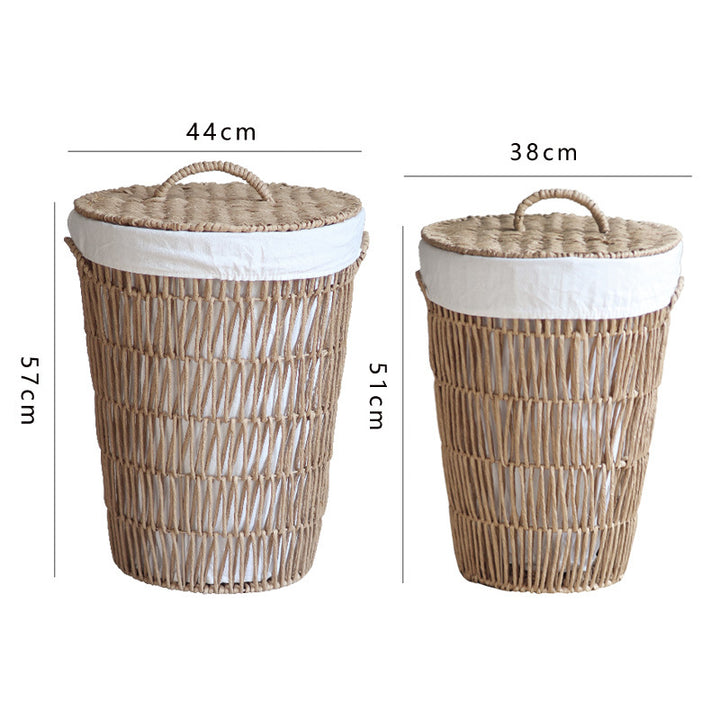 Rustic laundry basket with lid Kalsten